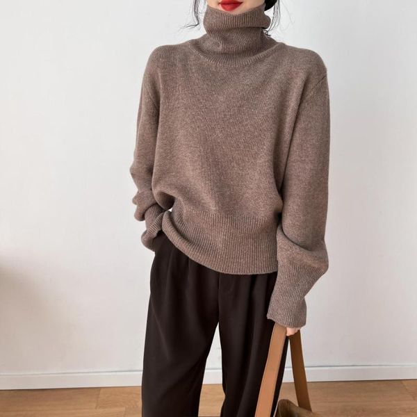 Женские свитеры Женские кашемировые джампер -джампер женский пуловер с длинным рукавом повседневное водолаз
