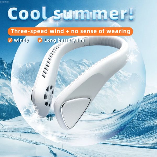 4000 -mAh tragbarer Neck -Lüfter Mini MINI Wireless Electric Lüfter Blattlosen USB wiederaufladbaren Sportkühlungslüfter für Outdoor -Sportreisen