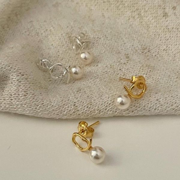 Stud Kinel Real 925 Sterling Silber Original Certified Pearl Ohrringe für Frauen 18K Gold plattiert DIGIN Sweet Girl Schmuck Accessoires 230811