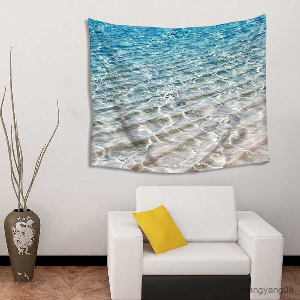 Audio Beach Beach Clear Sea Sand Ocean Wall Art Bangamenti Tappeti tessuto per casa camera da letto Dormi decorazioni R230812