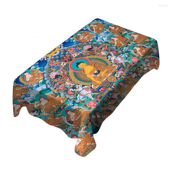 Tabela de pano Budamismo Arte Thangka Kalachakra Mandala Buda Zen Tonela Tonela Resistente à mancha Scratch Por Ho Me Lili Home Decor