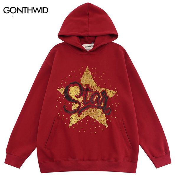 Herren Hoodies Sweatshirts Hip Hop Men Hoodie Streetwear Harajuku Pine Star Brief Übergroße Kapuze -Sweatshirt Y2K Fashion Casual Lose Pullover 230811