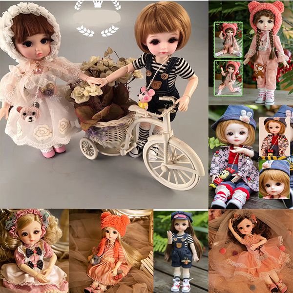 Dolls Face fofa 30 cm boneca BJD 18 Movável Pouting DIY BJD Princess Toys redonda Long Hair Toy Presente para meninas 230811