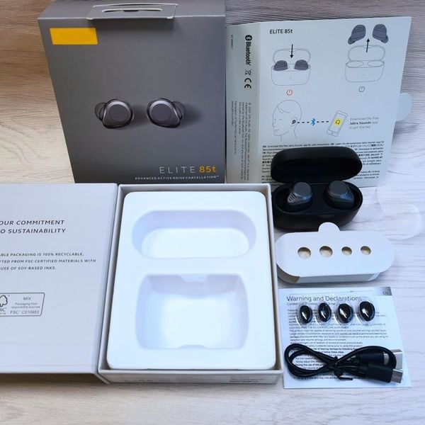 Jabras Elite Elite 85T TWS Bluetooth Headphones Marke Wireless Headset In-Ear-Ohrhörer Ohrhörer mit Ladebox 3 Farben mit Einzelhandelspaket