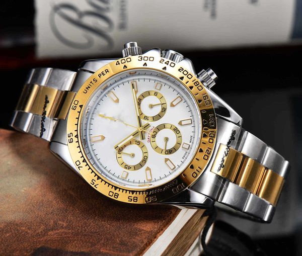 Полнофункциональные мужские часы, роскошные деловые водонепроницаемые спортивные мужские наручные часы из нержавеющей стали с большим циферблатом, 40 мм