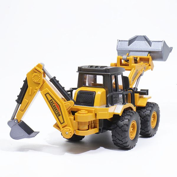 Diecast Model 5 Styles Tractor Toy Grane Crane Excavator Bulldozer Engineering Car Model Classic Toy Vehicle Crawler Crawler Truck in Plasticy Boys Regalo 230811