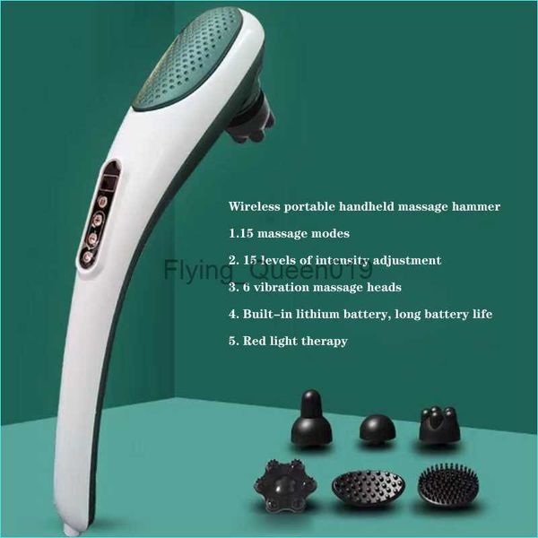 Elektronischer Hals Rückenkörper Muskelmassage Stick wiederaufladbare elektrische Stoßschockwellenmassage Hammer drahtloser Tannen -Handheld -Massager HKD230812