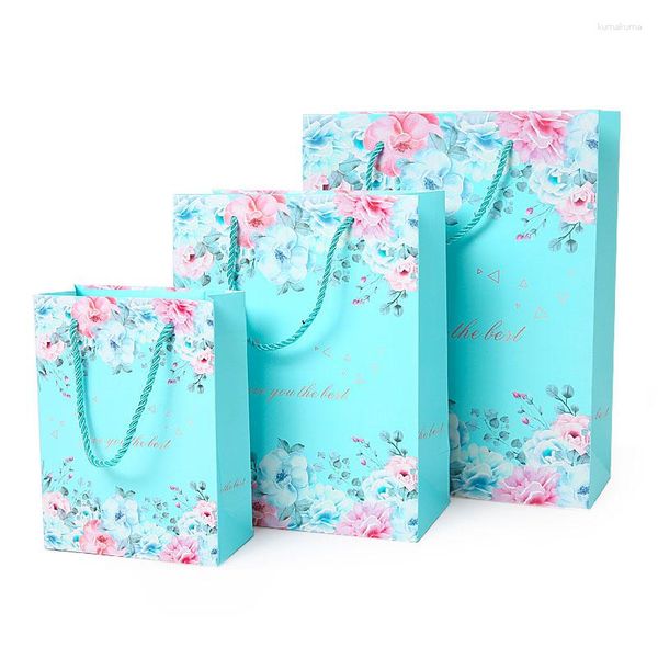 Подарочная упаковка Aquamarine бумажные пакеты ежедневные цветы печать 10 шт.