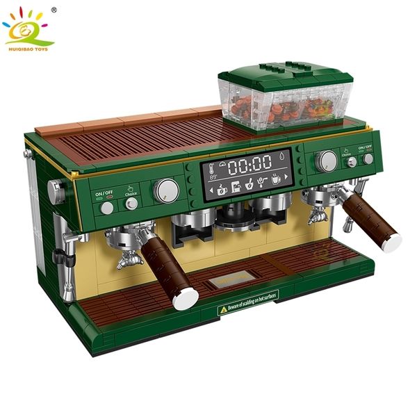 Blöcke HUIQIBAO 928PCS MOC Kaffeemaschine Modell Micro Bausteine Mini Diamant Stadt Freund Bricks Set Kinder Spielzeug Kinder Mädchen spiel 230811