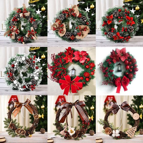 Fiori decorativi 15 stili puri fatti fatti fatti fatti natalizi simulazione decorazione albero decorazione di frutta rossa pino cono artigianato arredamento