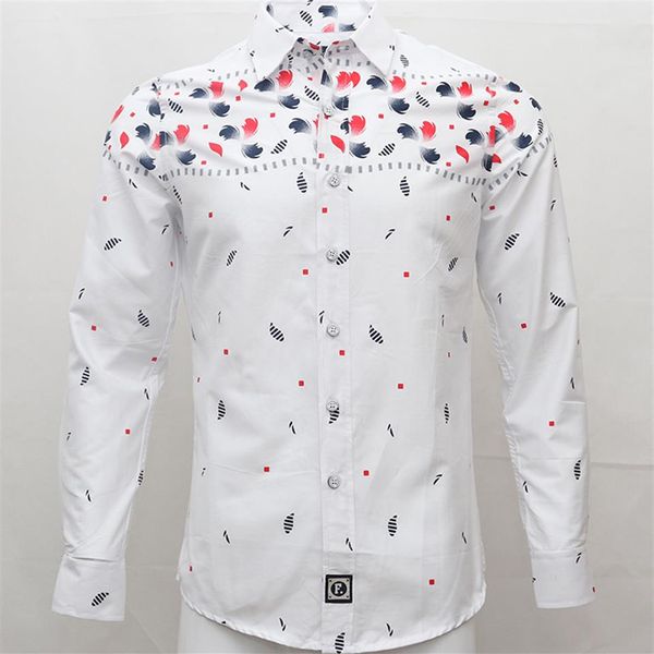 camisa de bordado faconnável camisa masculina homens de manga longa camisas de algodão hombre social paris eden park faconnable chemises204s