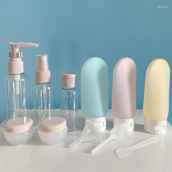 Garrafas de armazenamento Viajar refilável conjunto de garrafas loção spray shampoo chuveiro tubo engarrafar