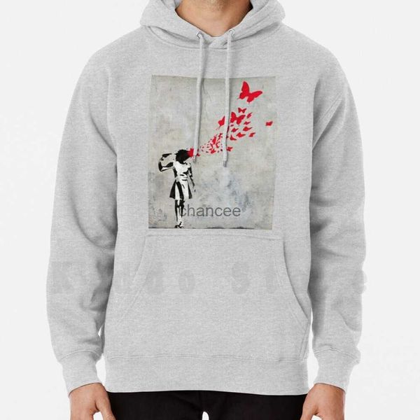 Banksy Girl Hoodie Langarm Banksy Graffiti Street Schablone Mädchen Selbstmordpopkultur HKD230725