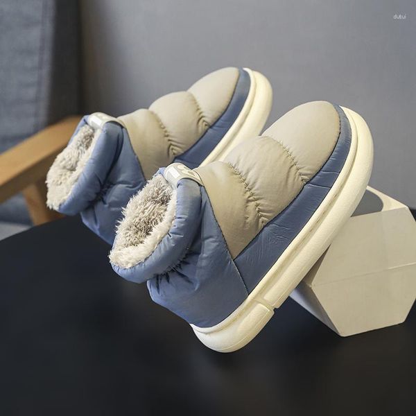 Stivali 2023 pantofole calde invernali in giro per le scarpe da casa con fondo morbido impermeabile Donne da peluche Coppie di coppie anti -slip
