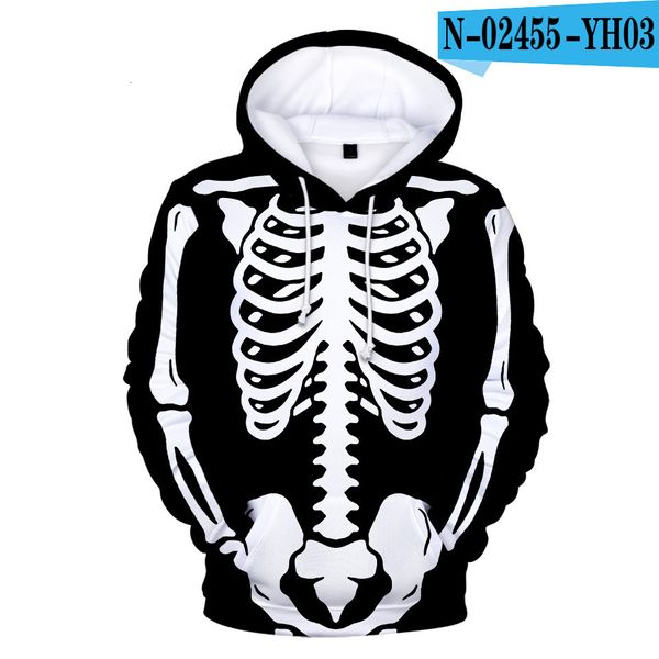 Moletons masculinos moletons 3D Capuzes masculinos Perspectiva Esqueleto Hip Hop Hoodie Sorto de moletom crianças adultas homens esqueleto Halloween harajuku 230812