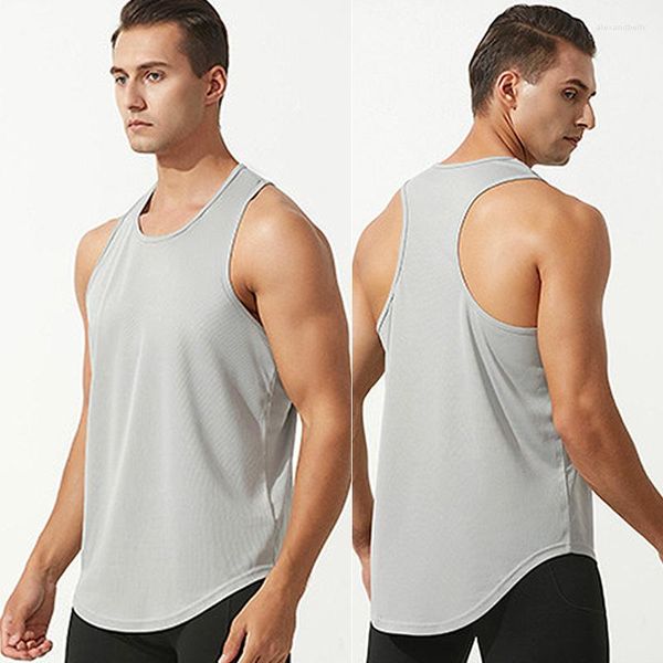 Herren-Tanktops Männer Unterhemd Schnell trocken laufende Singlets Sportweste Fitnessstudio Kleidung feste ärmellose Tees Training O-Neck Sommer