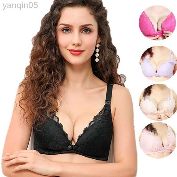 La maternità intimata in cima al seno Cotton Nursing reggiseno per il sonno reggiseno per le madri che nutrono abiti da gravidanza allattanti donne aperte biancheria intima HKD230812