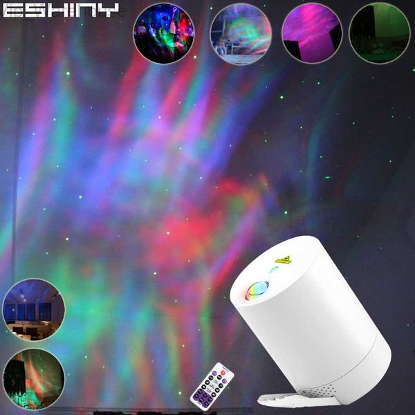 ESHINY LED RGB Aurora Galaxy Green Laser Stars Proiettore Nebula Sky Light Child Child Child Water Night Cloud Camera Regalo N6Z3 HKD230812