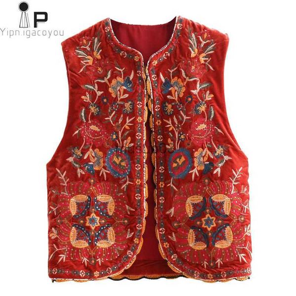 Giubbotti femminili venetici vintage autunno floreali paillettes di velluto gilet da donna 2023 cardigan maniche di moda da donna esterna da esterno casual hkd230812