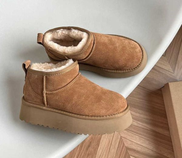 Kadınlar Kış Ultra Mini Önyükleme Tasarımcısı Avustralya Platform Botları Erkekler İçin Gerçek Deri Sıcak ayak bileği kürk patik Lüks Ayakkabı İnternet Ünlüleri için Aynı Model15
