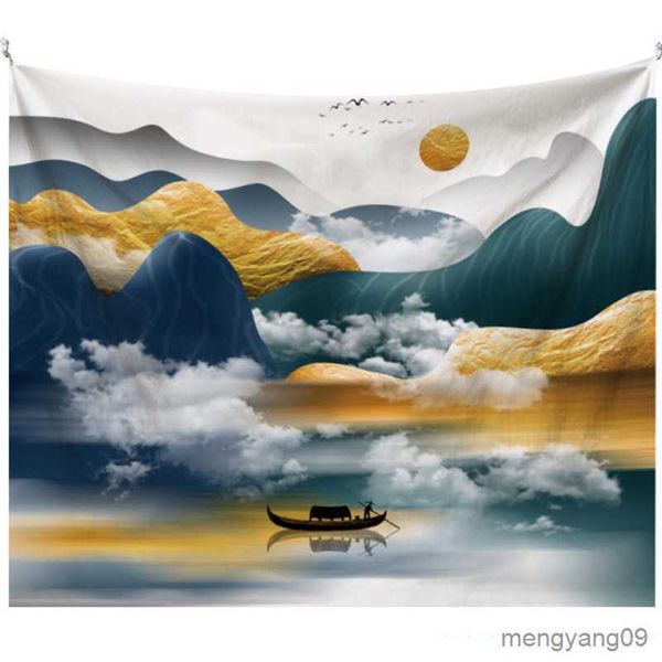 Wandteppich Wandteppich Wandhänge Dekor Home Room Dekoration Sonnenuntergang Berg Tapestry Landescape Wandteppich Wand Hanging Room R230812