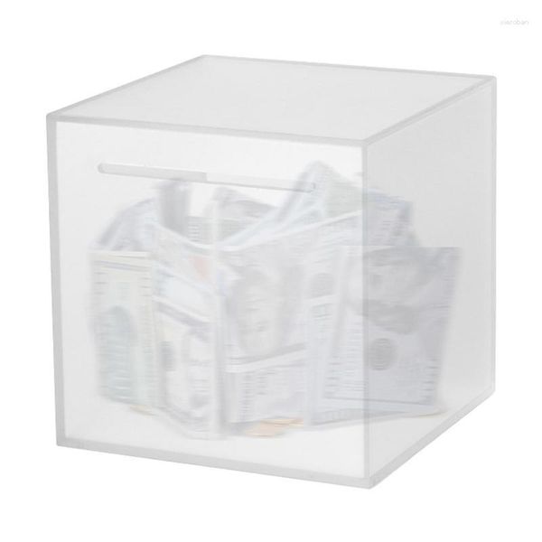 Aufbewahrungsflaschen Piggy Bank Break, um eine kleine Eröffnung ohne geöffnetes Geldbox Frosted Saving Jar Cash Saving for Coin zu eröffnen