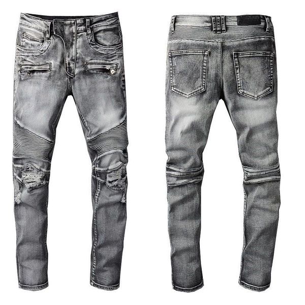 Skinny Jeans Herren Designer Jeans für Mann Amy European Jean Hosen Hosen Biker Stickerei Rippt für Trend Fashion Jeans Cargo Hosen Y2
