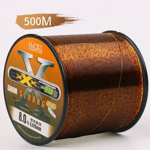 Braid Line 500m Gold Spotted Fishing Line Bionic Invisible Monofilament Nylon Speckle Ocarbon beschichtete Linie Karpfenfischerei Fischereiwerkzeuge 230812