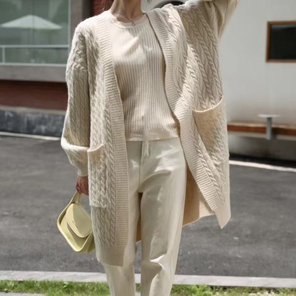 Женские свитера весенний вязаные кардиганские женщины вязание крючком осень зимних прыгунов Длинные верхние одежды Maxi Y2K Свитер.
