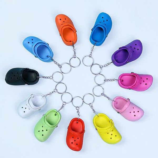 Anelli chiave Gioielli Cute 3D Mini Eva Beach Hole Little Croc Shoe Shoe Girl Girl Borse Accessori decorativi
