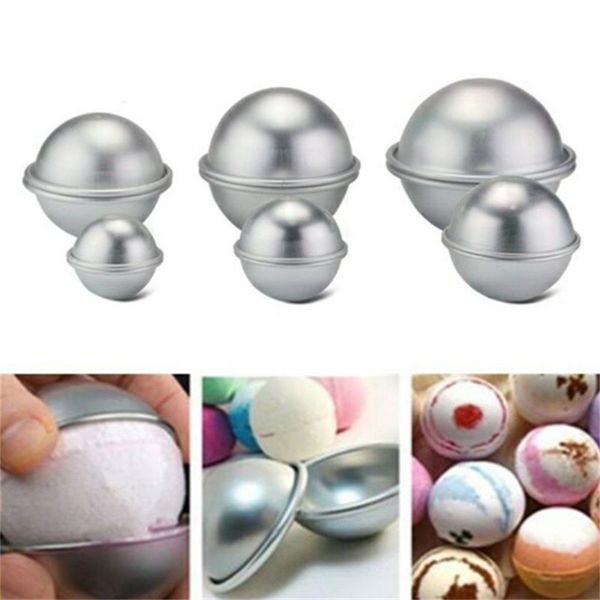 2pcs/Set Badbombenkuchenform 3D Aluminiumlegierkugel Kugel Schimmelkuchen Backgebäckform 4,7 cm 5,7 cm 6,7 cm JL1898