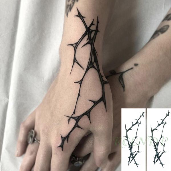 Tatuagens temporárias Tattoo impermeável adesivo de tatuagem preta galho de árvore Design de tatuagem falsa TATOO ARRAGEM DE MANHAGEM DE MANA