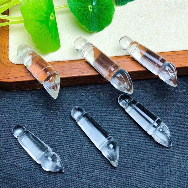 Strand 5pcs Natural Clear Quartz Wenchang Pen moda Moda Mulheres Cura de Jóias Gemas Pedra Charm Charm Charm