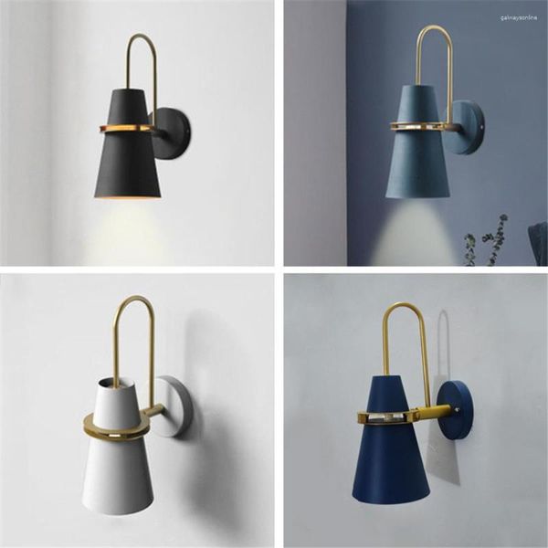 Lampada murale Nordic Indoor Macaron camera da letto soggiorno El corridoio Light Creative LED LED Horn Sconce