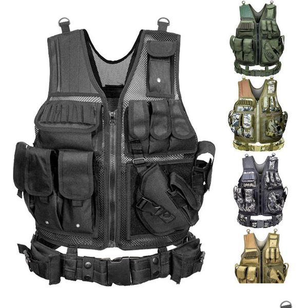 Тактические жилеты Оптовое прочное оборудование Molle Vest Hunting Armor Suct Gear Airsoft Paintball Combat Clate для CS Warga DHL9W