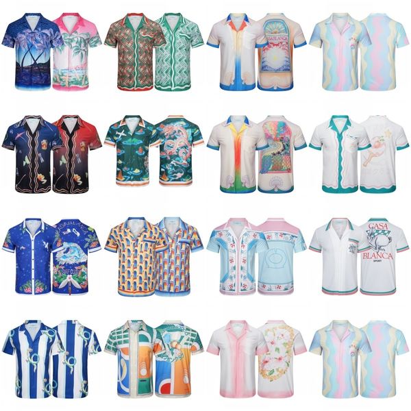 Camisas de vestido masculinas camisa havaiana Casablanca Homens Mulheres 1 1 Camas de manga de seda de seda de alta qualidade de alta qualidade