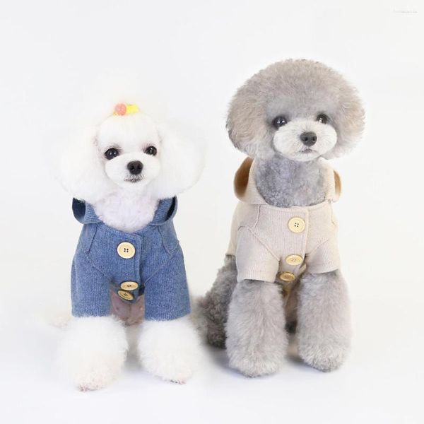 Köpek Giyim Kış Yünlü Giysileri Şapka Puppy Yorkshire Ceketli Palto Giysileri Küçük Orta Evcil Hayvan Chihuahua Boyutu S-XXL