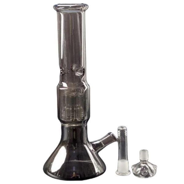 Bong in vetro da 14,5 pollici, narghilè grigi, dab rig, braccio percolatore, percolatore, giunto da 18 mm, per accessori per fumatori