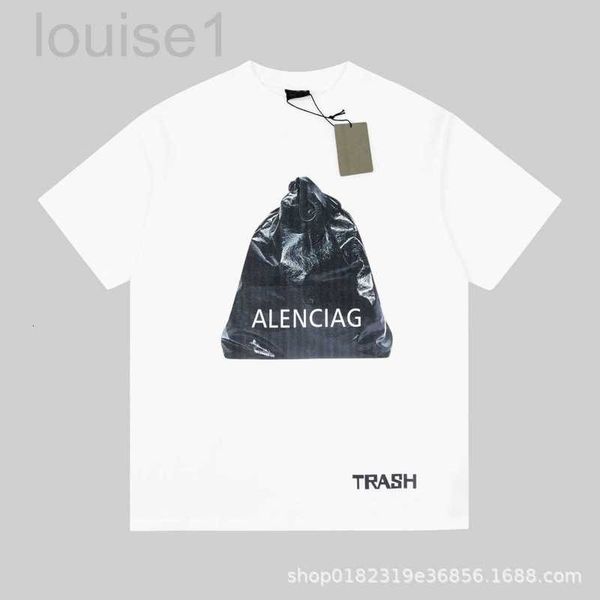 Мужские футболки дизайнер B Дом париж черный мусорный пакет с печати с коротким рукавом универсальная ОС.