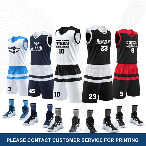 Traccetti da uomo 2023 Summer Men Basket Basketball Set di sport Allenamento Sports Essiccamento Veloce Team College Team Uniforms extra