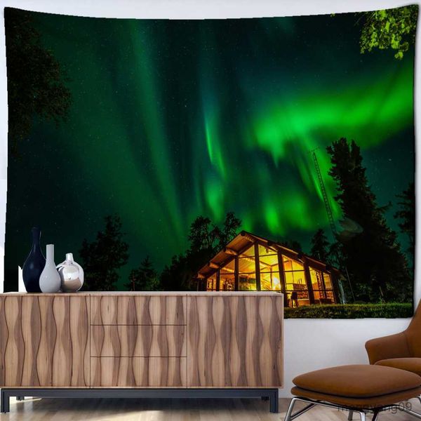 Wandteppiche Universe Galaxy Tapestry Night View Waldwand Hanging Home Room Schlafsaal Dekor R230812