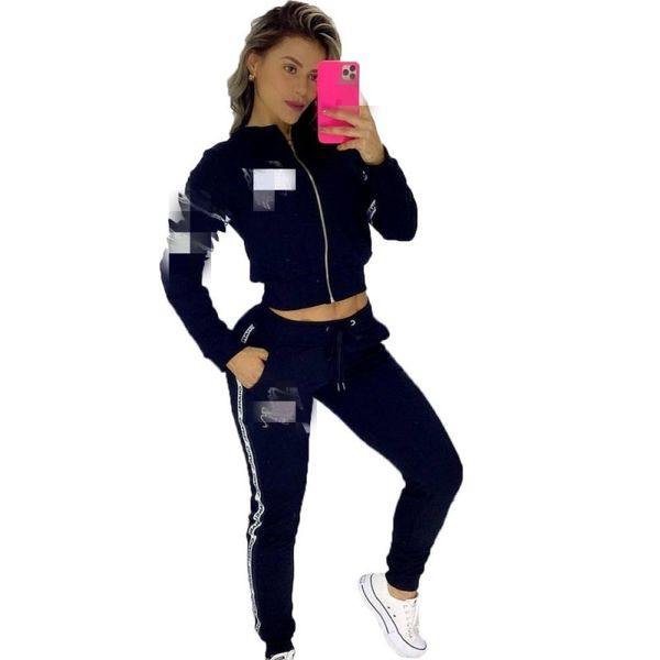 Designer Luxury Women Women Two Piece Sport Suit Female Tops Shirts Long Pants 2 Pcs Lettera Stampa per pista Fashion Fashion Women Sports Abbigliamento