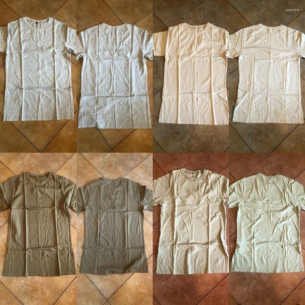 Camisetas masculinas preços de fábrica de algodão masculina shorts de longa manga para homens High Street Solid Solidized Shirt Drop