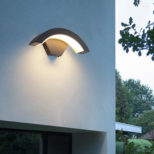 Lâmpadas de parede Luz à prova d'água ao ar livre Lumin LED moderno Lâmpada da porta da frente da varanda da varanda de varanda IP65 18W