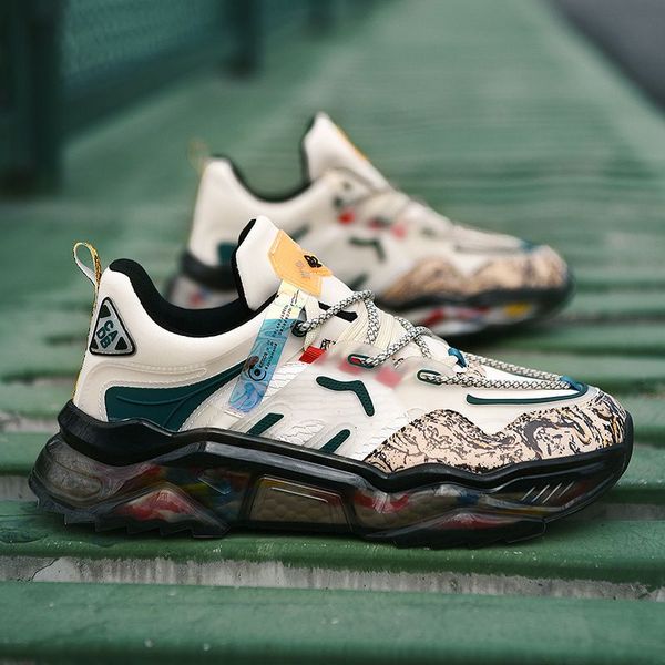 Yaz Tasarımcısı Trend Fashion Popcorn Ayakkabı Erkek Düşük Top Koşma ve Spor Ayakkabıları Yeni Kore Versiyonu Büyük Gündelik Baba Yürüyüş Ayakkabıları