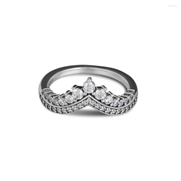 Ringos de cluster Princess Wish Ring Woman for Jewelry Making 925 Original Silver Make Up Gift