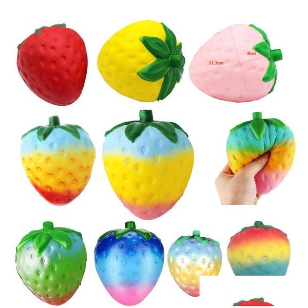 Giocattolo di decompressione giocattoli squishy personalizzato forma di frutta kawaii per pura spugna a sollievo alla fragola lenta emergere la consegna di calo