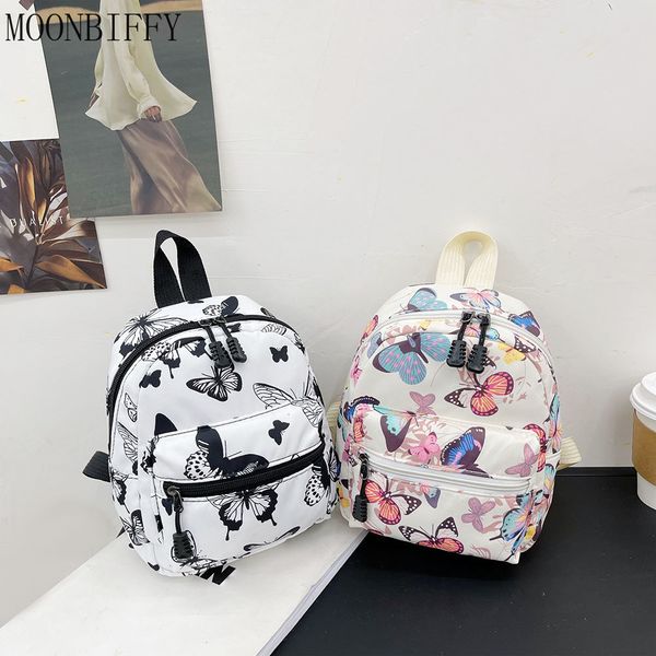 Sagnose da scuola Mini Women Backpacks Trend Nylon Female Borse Animal Stamping Smminina Backpack Borse per le ragazze per adolescenti Knapsack 230811