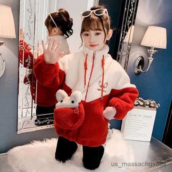 Jaquetas garotas garotas casaco de casaco sobretudo algodão elegante e atingido esportes de inverno adolescentes roupas para crianças r230812