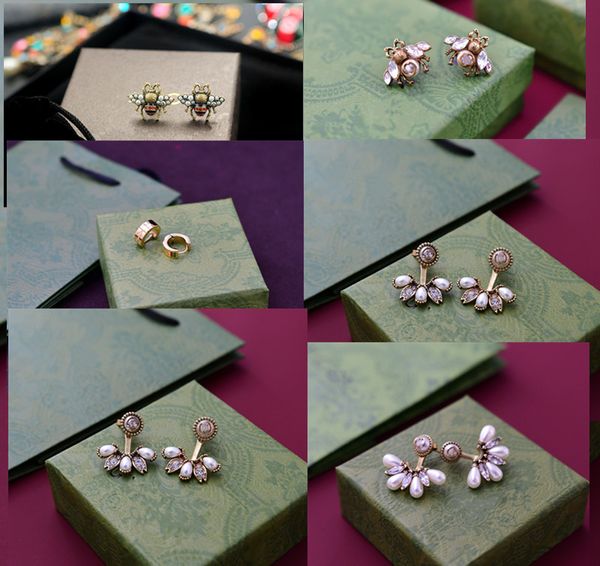 Orecchini designer di donne di moda orecchini per lettere vintage set cavallo orecchini perle ape ape perle orecchini a doppia flavonoide aaa6688